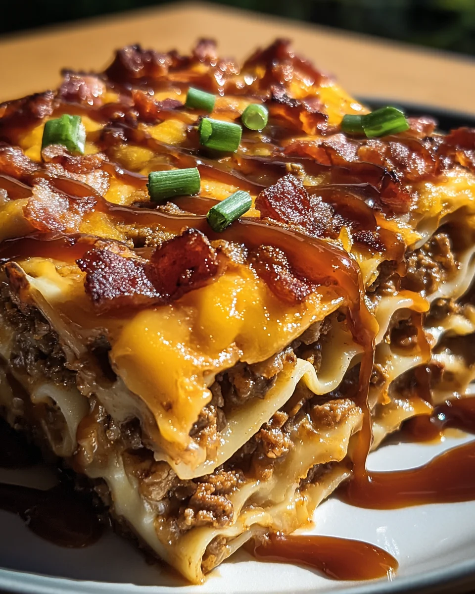 BBQ Bacon Cheeseburger Lasagna 19 BBQ