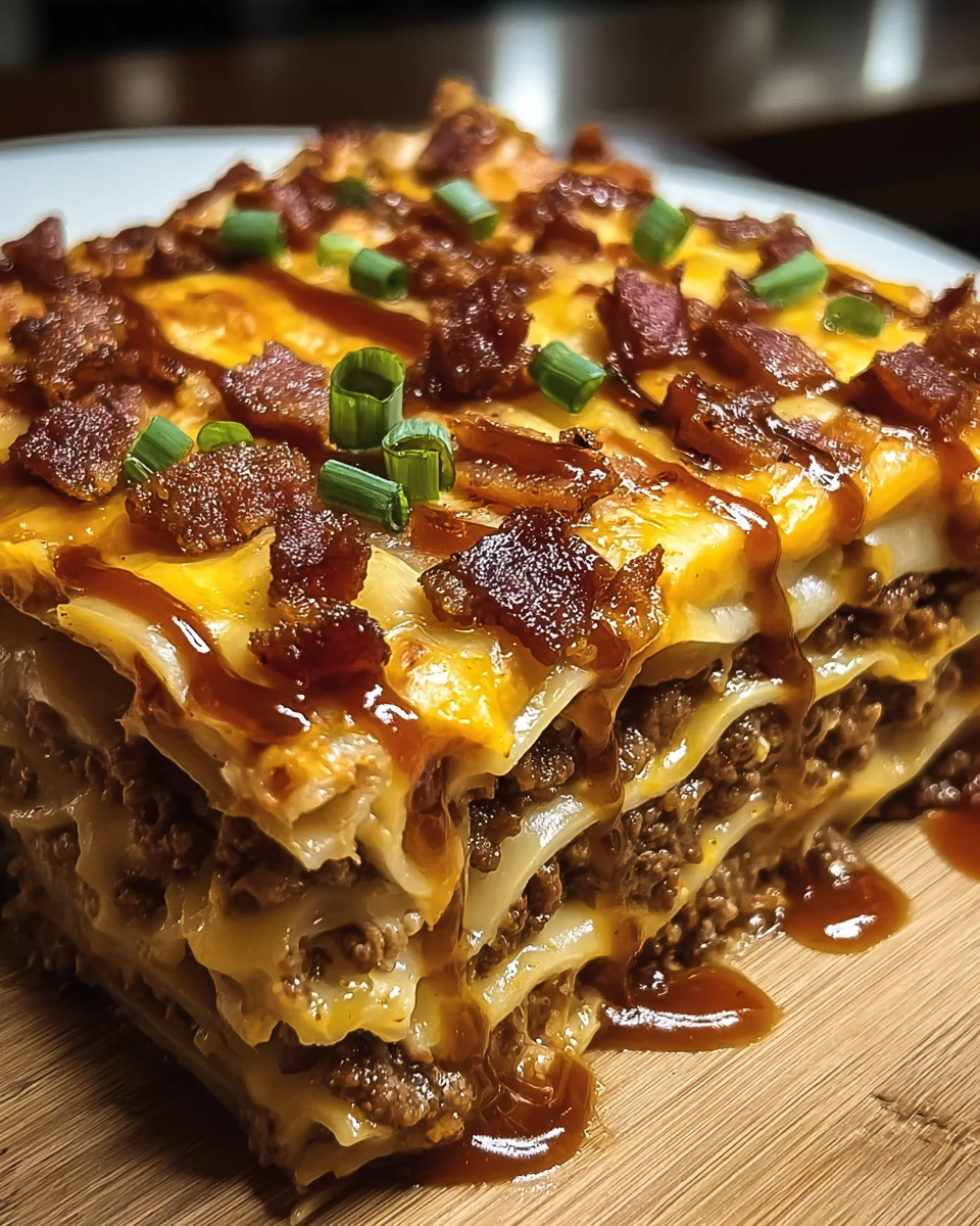 BBQ Bacon Cheeseburger Lasagna 20 BBQ