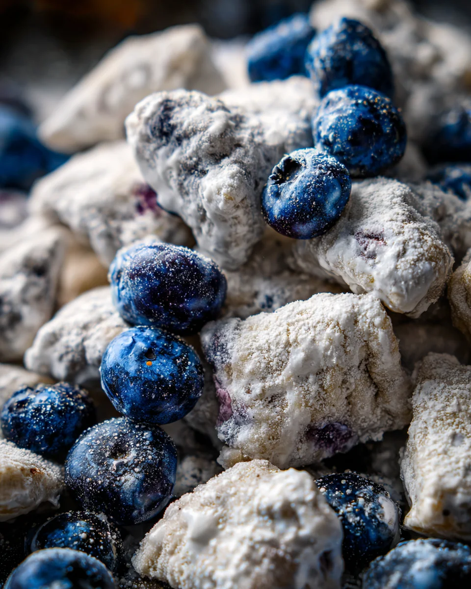 Blueberry Lemon Muddy Buddies 16 Blueberry
