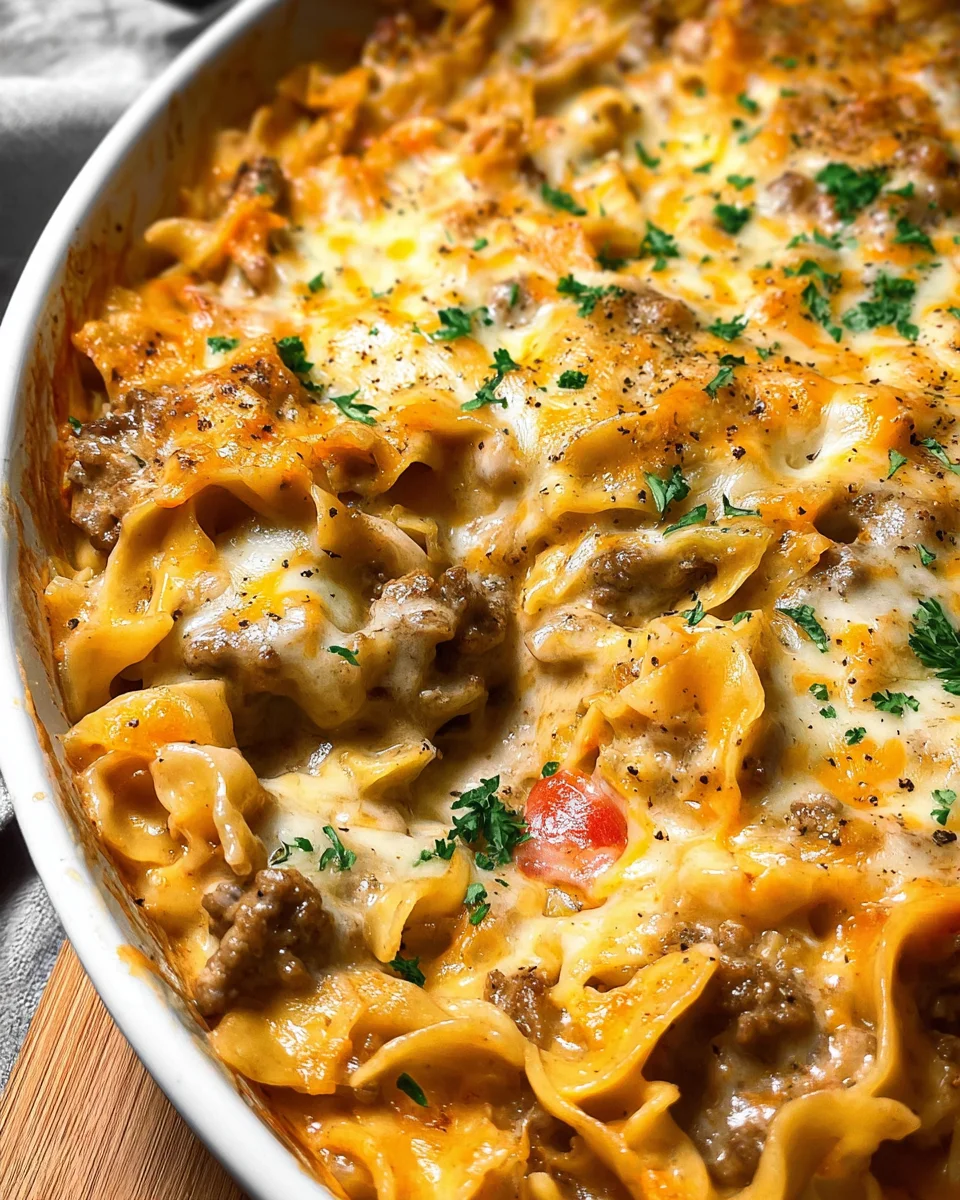 Cheesy Sour Cream Hamburger Hotdish 20 Cheesy