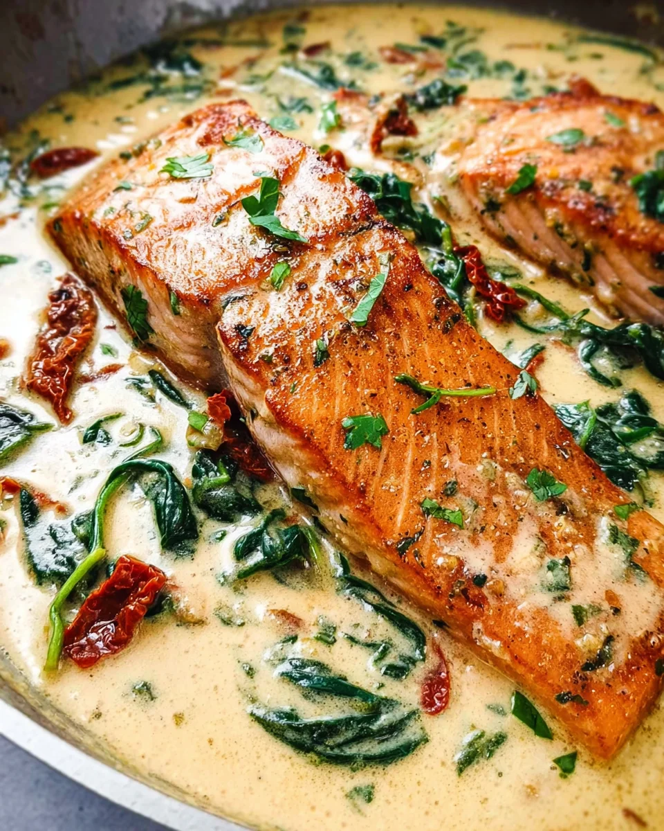 Creamy Garlic Butter Tuscan Salmon