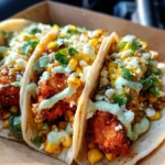 Fried Chicken Street Corn Tacos with Jalapeño Lime Ranch