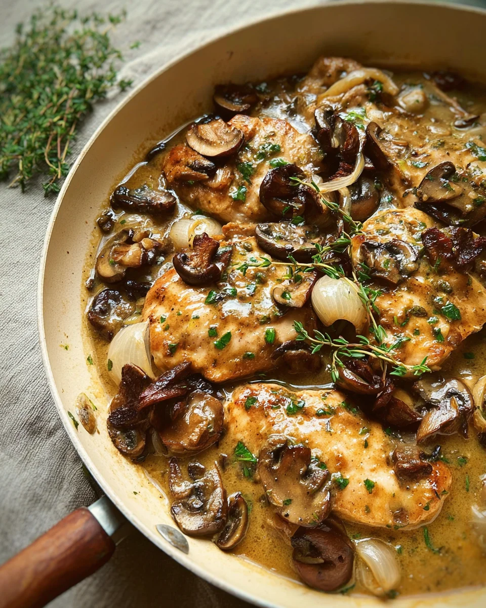 Skillet Chicken and Mushroom Wine Sauce 22 Skillet