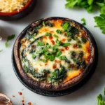 Spinach and Cheese Stuffed Portobello Mushroom