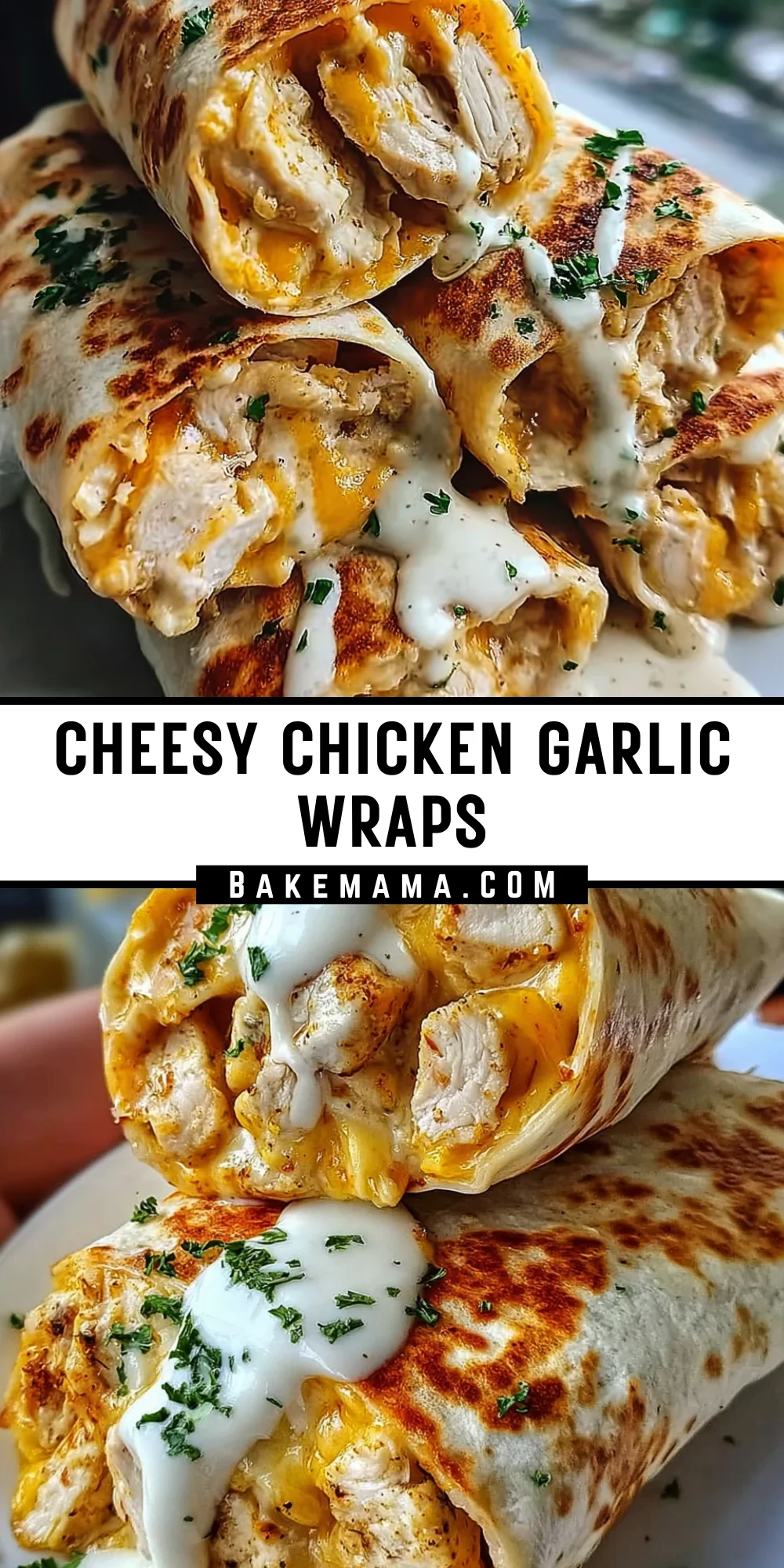 Cheesy Chicken Garlic Wraps 17 Pinterest Hidden Image