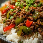 Beef and Pepper Rice Bowls