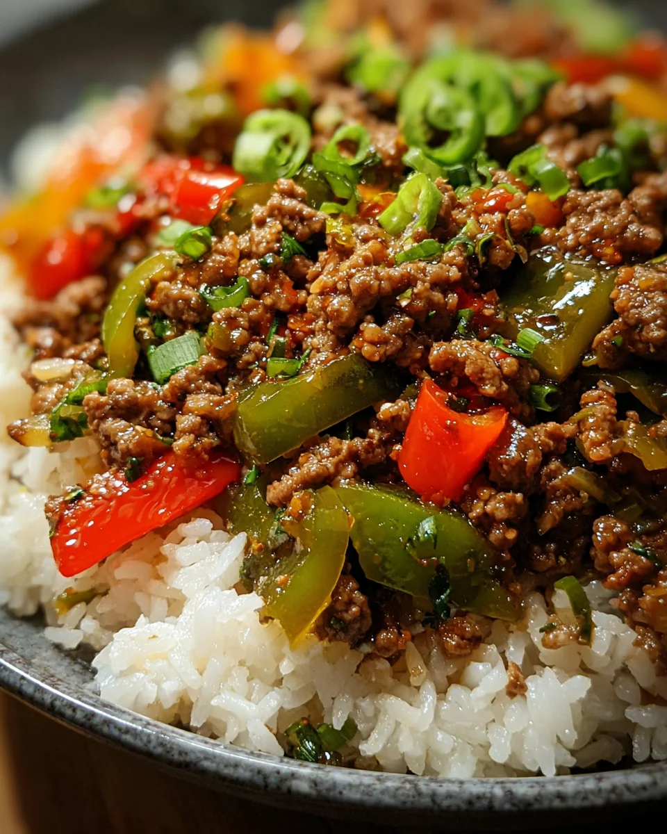 Beef and Pepper Rice Bowls