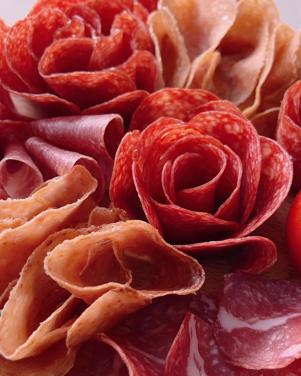 Charcuterie Board Meat Flowers