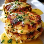 Cheddar Bay Crab Cakes with Lemon Butter Drizzle