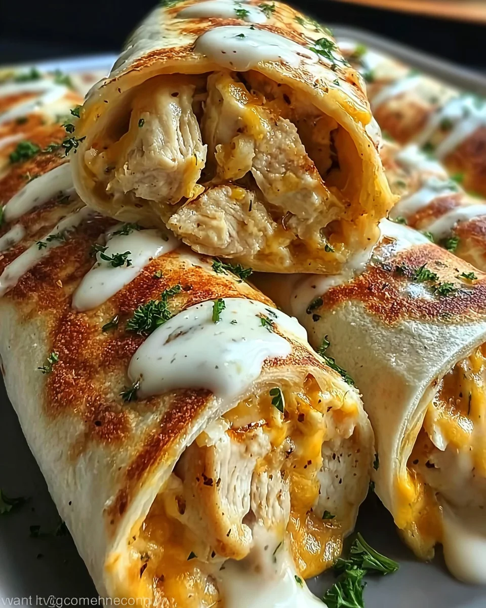 Cheesy Chicken Garlic Wraps 18 Cheesy