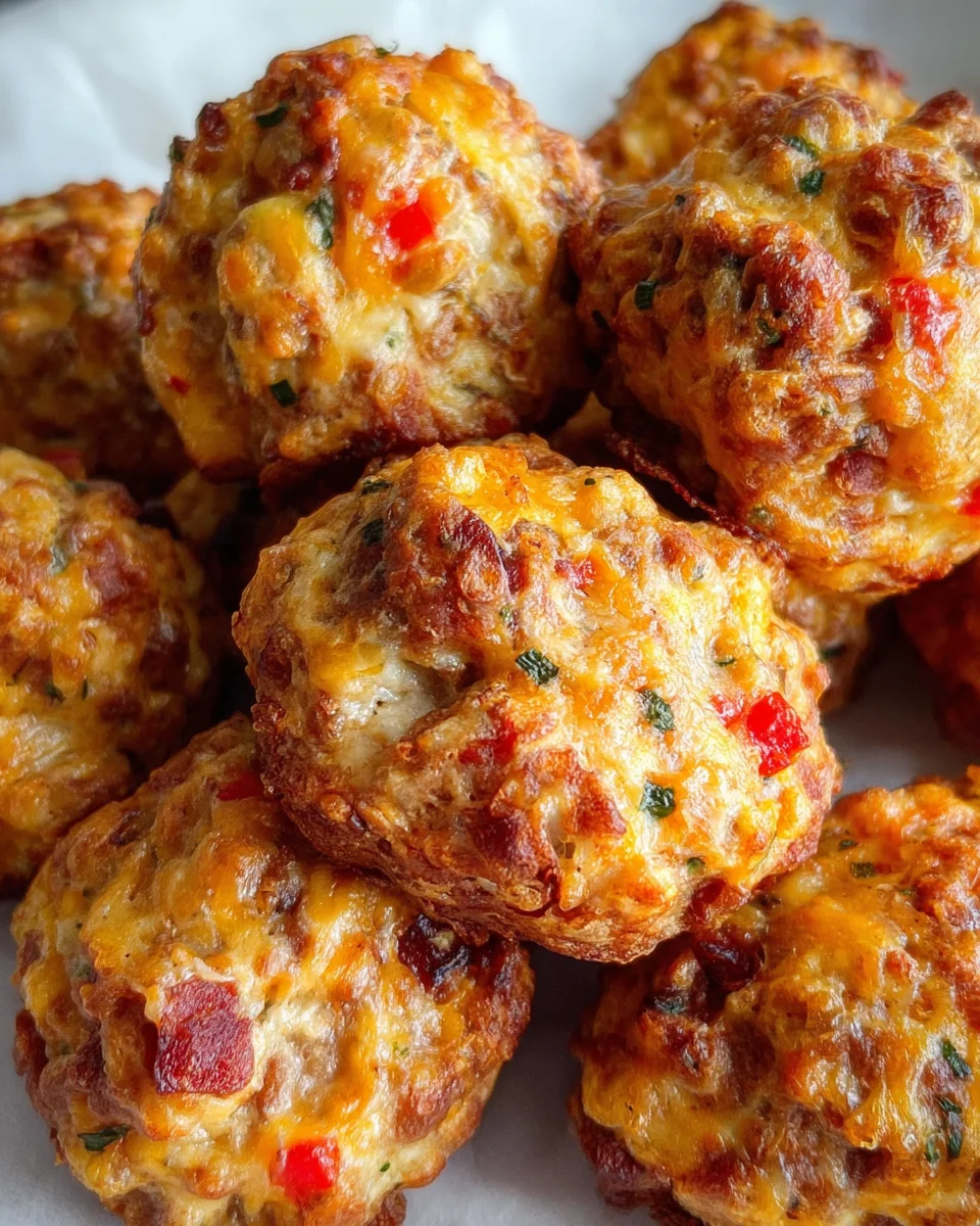 Cheesy Rotel Sausage Balls