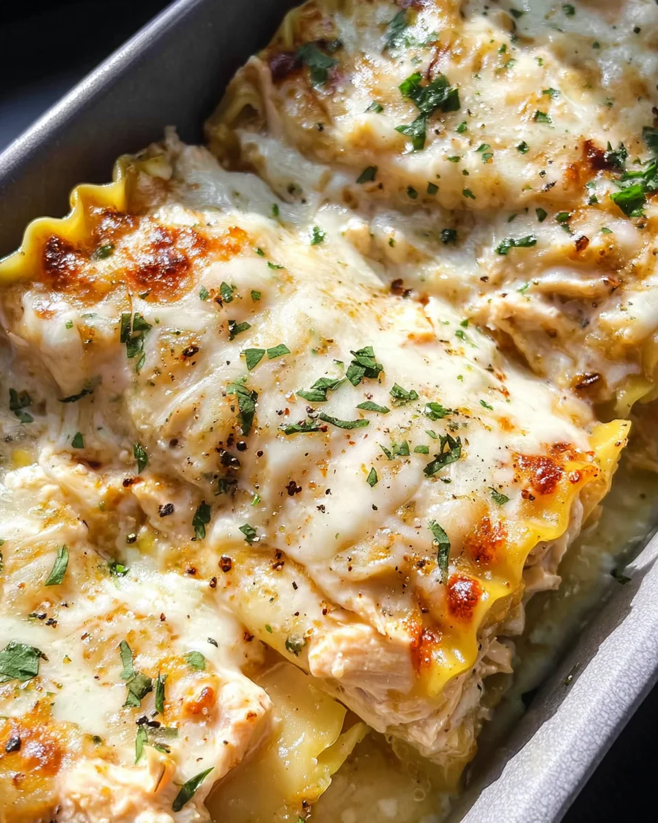 Chicken Alfredo Lasagna Rolls