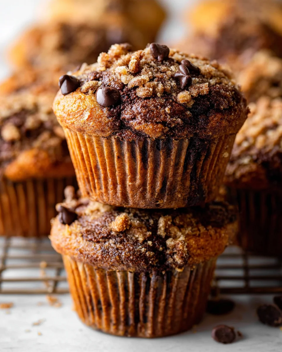 Chocolate Coffee Toffee Crunch Muffins