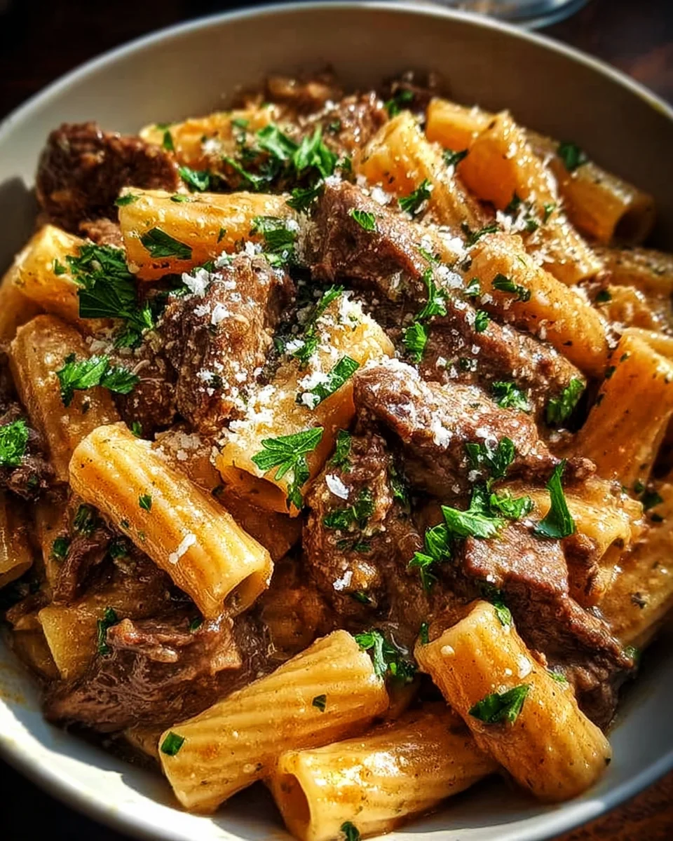 Creamy Garlic Beef Pasta 22 Creamy