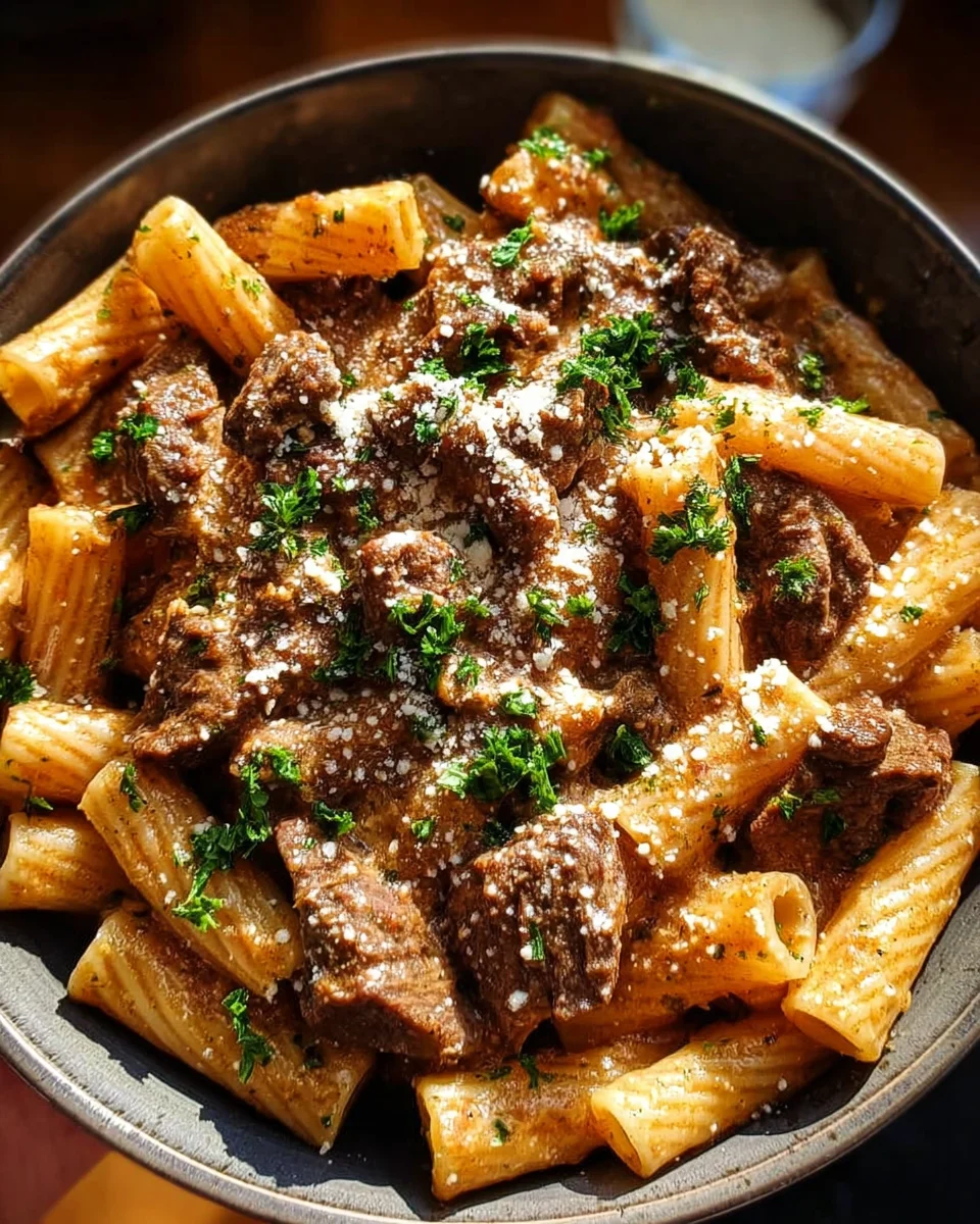 Creamy Garlic Beef Pasta 23 Creamy