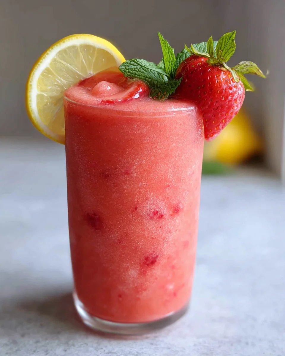 Frozen strawberry lemonade