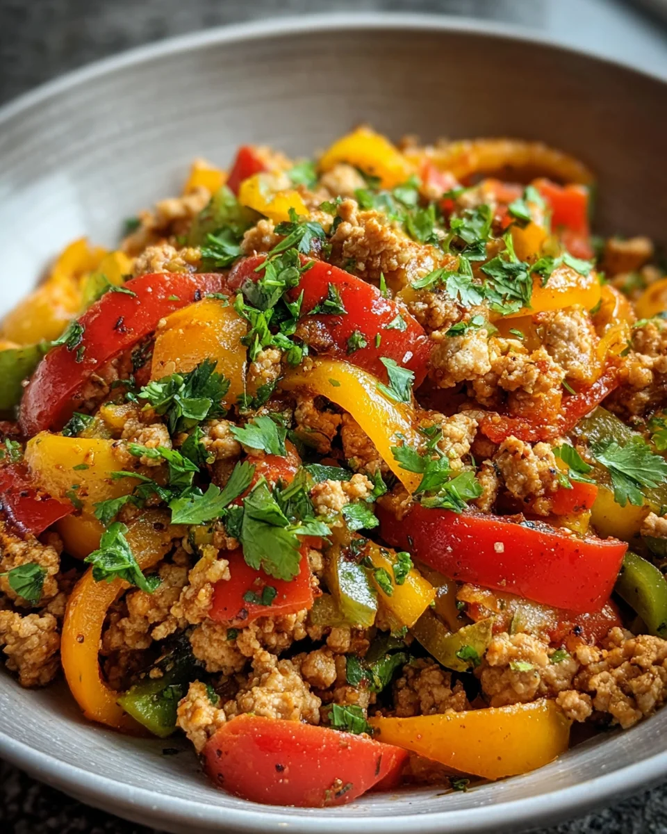 Ground Turkey and Peppers
