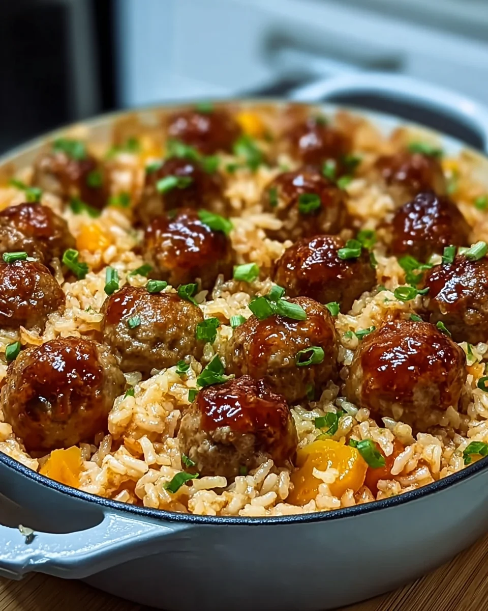 Honey Garlic Meatball Rice Bake 34 Honey Garlic Meatball Rice Bake