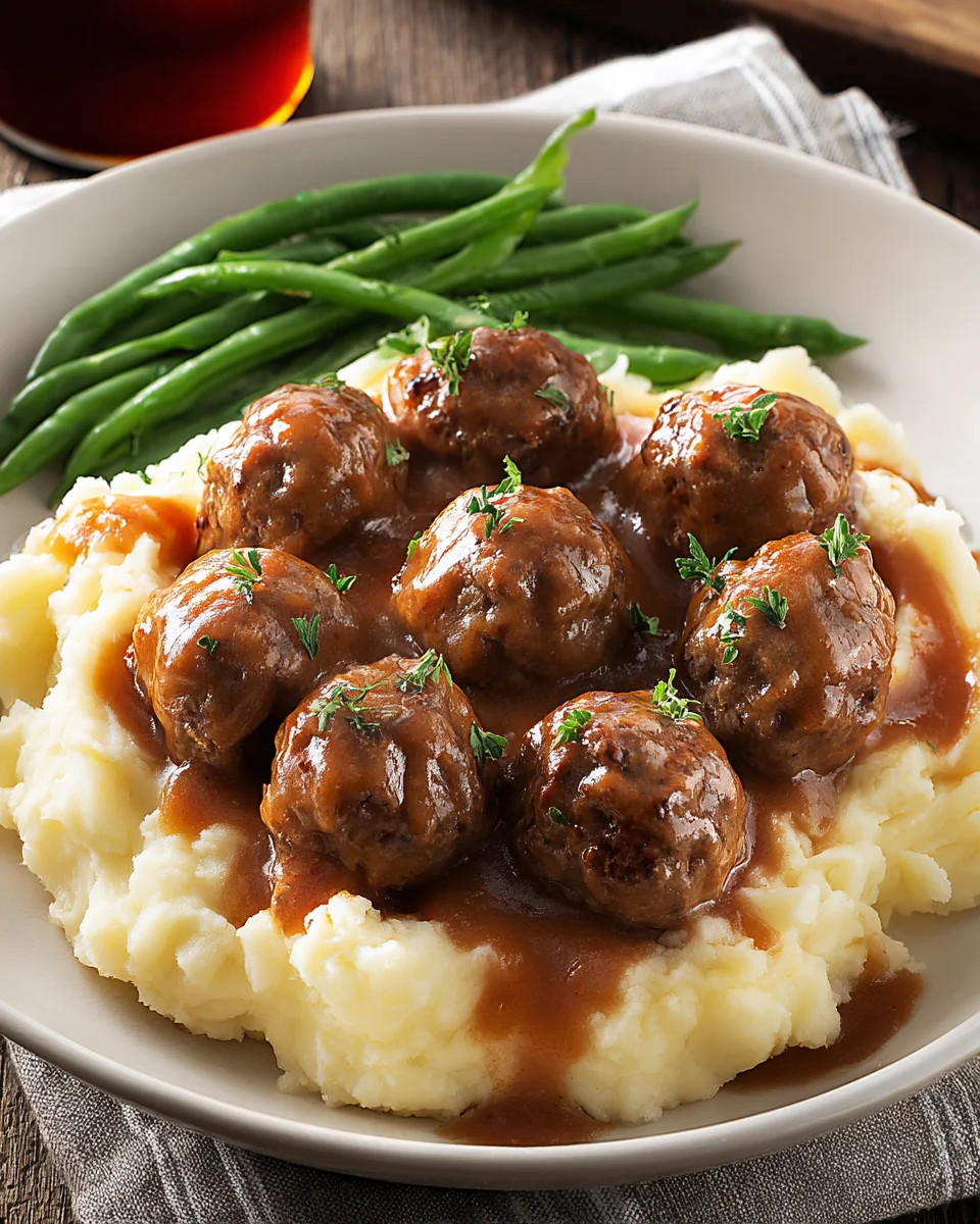 Salisbury Meatballs and Mashed Potatoes Recipe 32 Salisbury