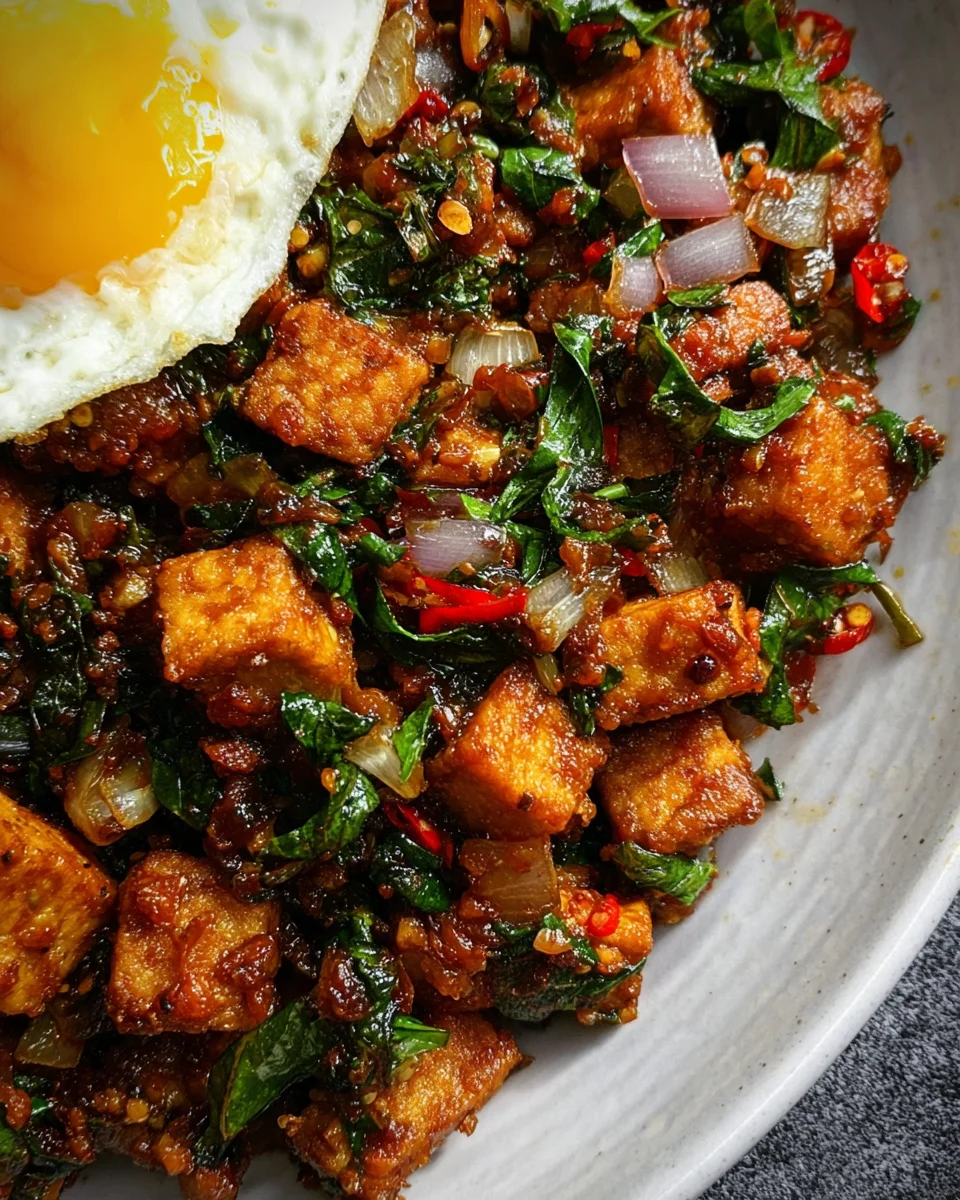 Thai Basil Tofu (Tofu Pad Krapow) 24 Thai