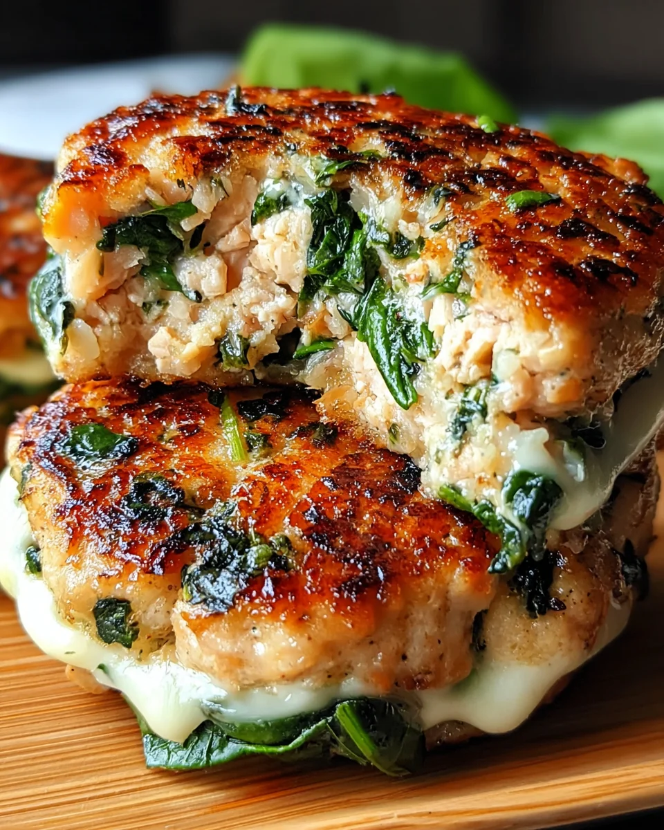 White Cheddar Spinach Chicken Burgers 21 White
