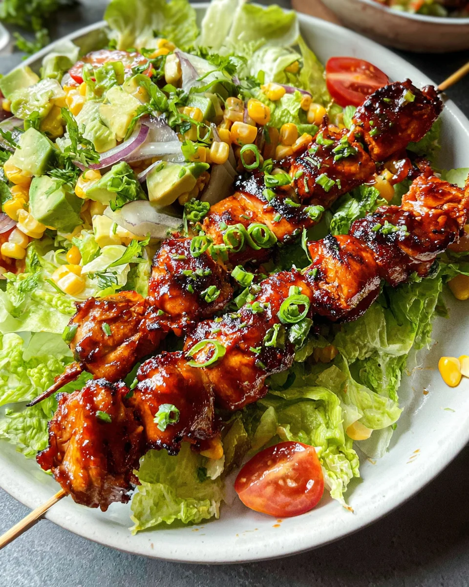 BBQ Chicken Skewer Salad