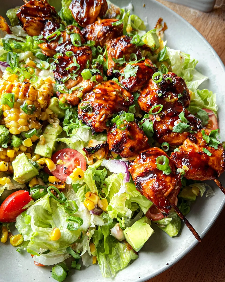 BBQ Chicken Skewer Salad 19 BBQ