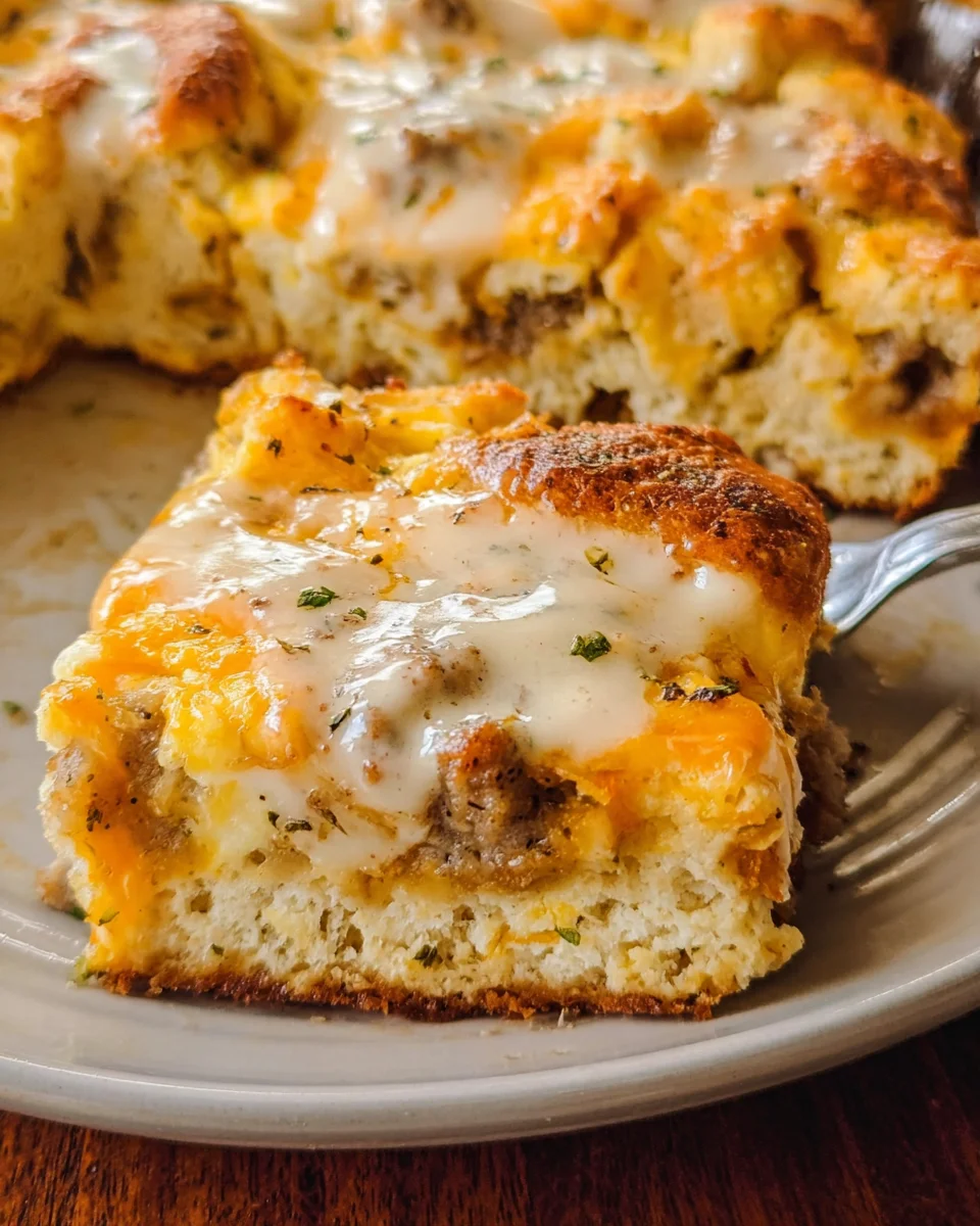 Biscuits and Gravy Breakfast Casserole