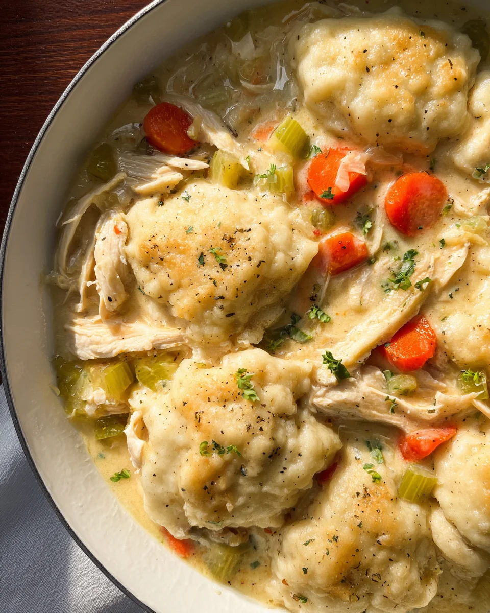 Easy Chicken and Dumplings with Biscuits