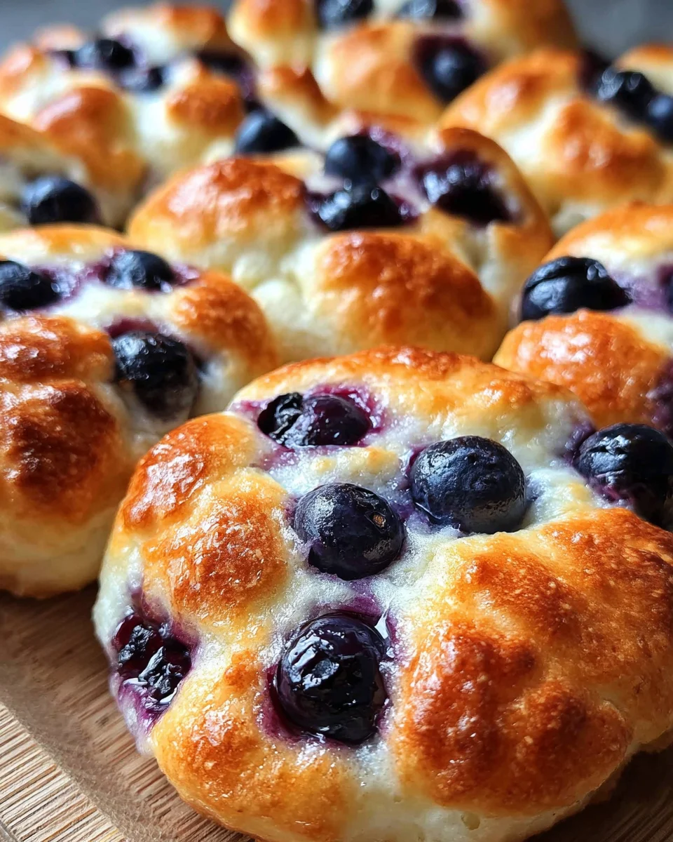 Fluffy Cottage Cheese Blueberry Cloud Bread
