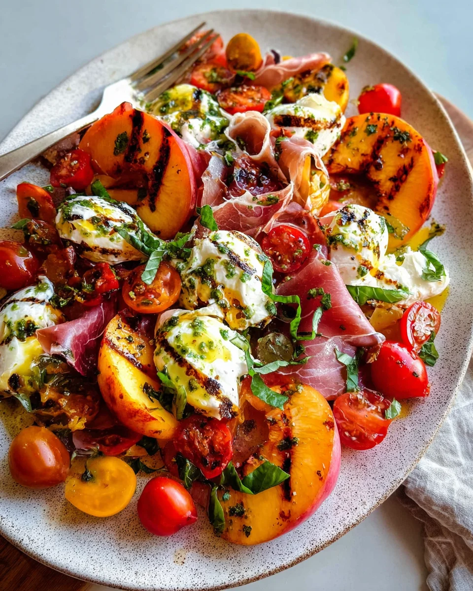 Grilled Nectarine Burrata Prosciutto Salad