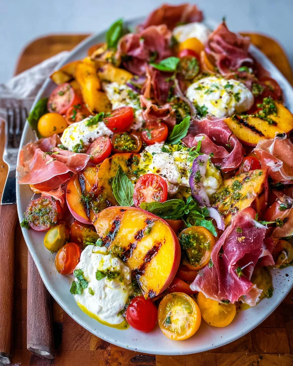 Grilled Nectarine Burrata Prosciutto Salad 19 Grilled