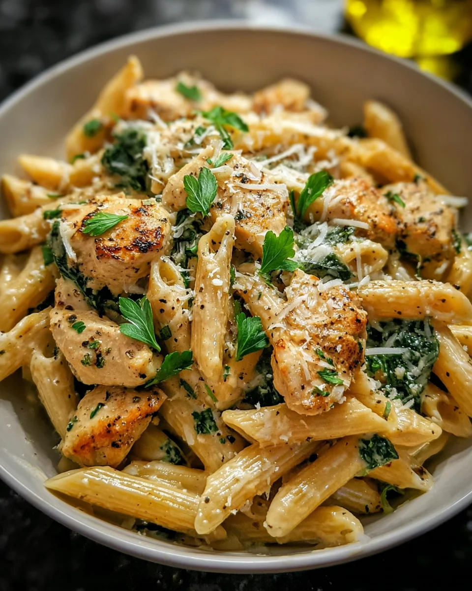 Healthy Garlic Parmesan Chicken Pasta