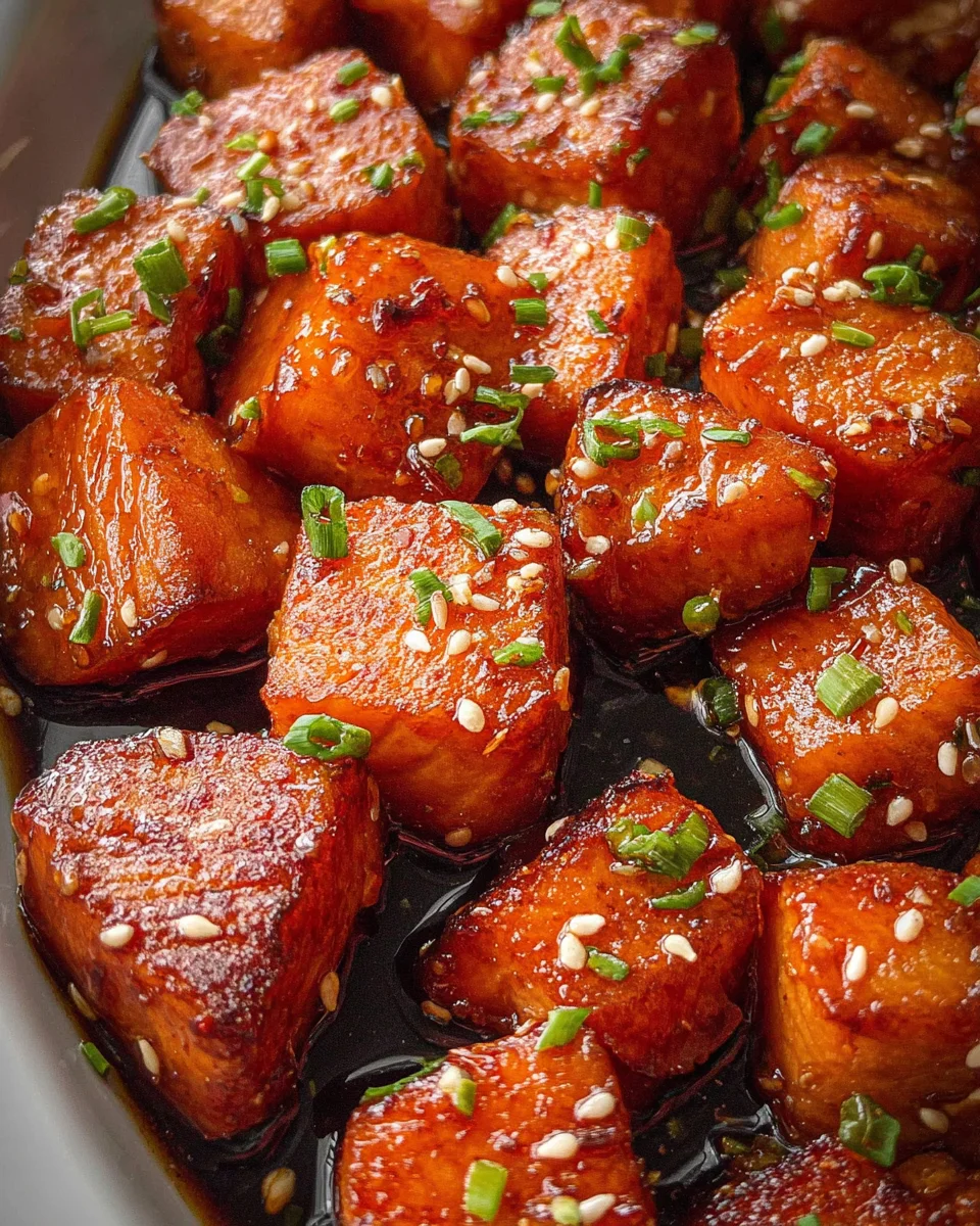 Honey Garlic Salmon Bites 23 Honey
