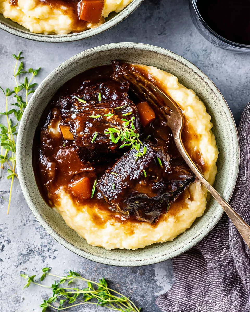 Red Wine Braised Short Ribs in Dutch Oven