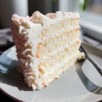 White Almond Cake with Whipped Buttercream Frosting