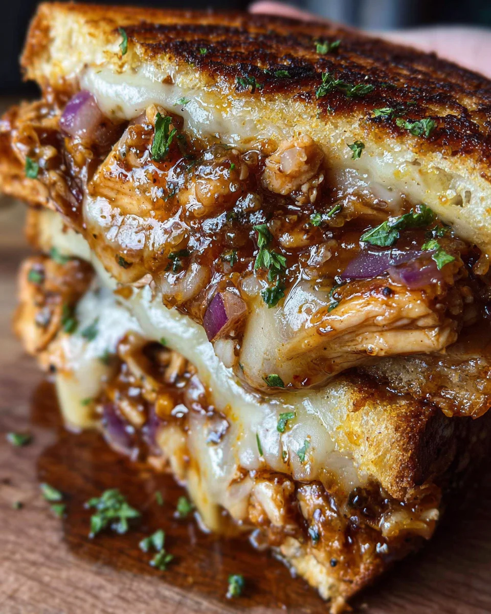 BBQ Chicken Grilled Cheese Sandwich