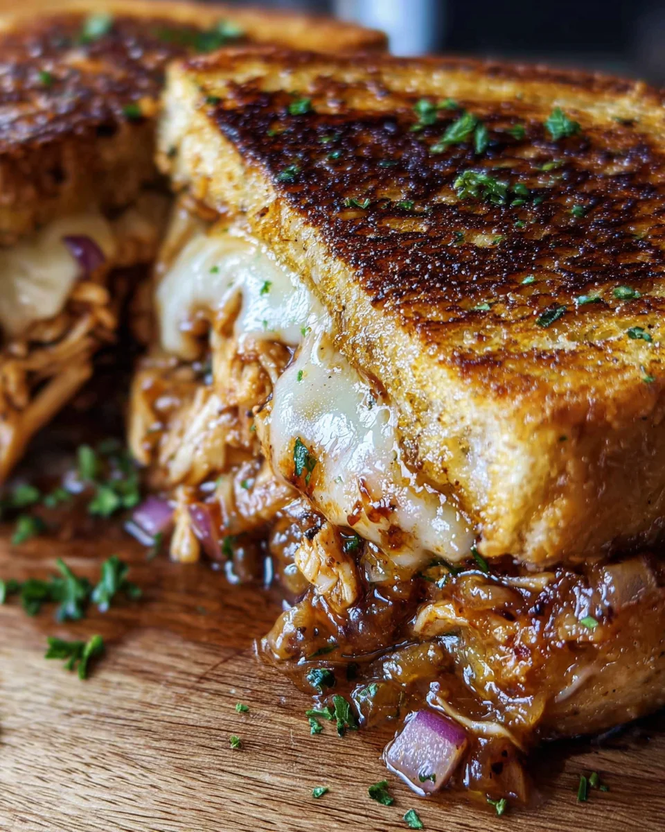 BBQ Chicken Grilled Cheese Sandwich 18 BBQ