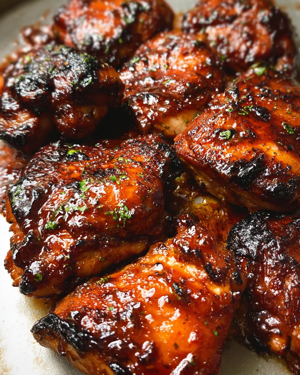Caramelized BBQ Chicken Thighs in the Oven