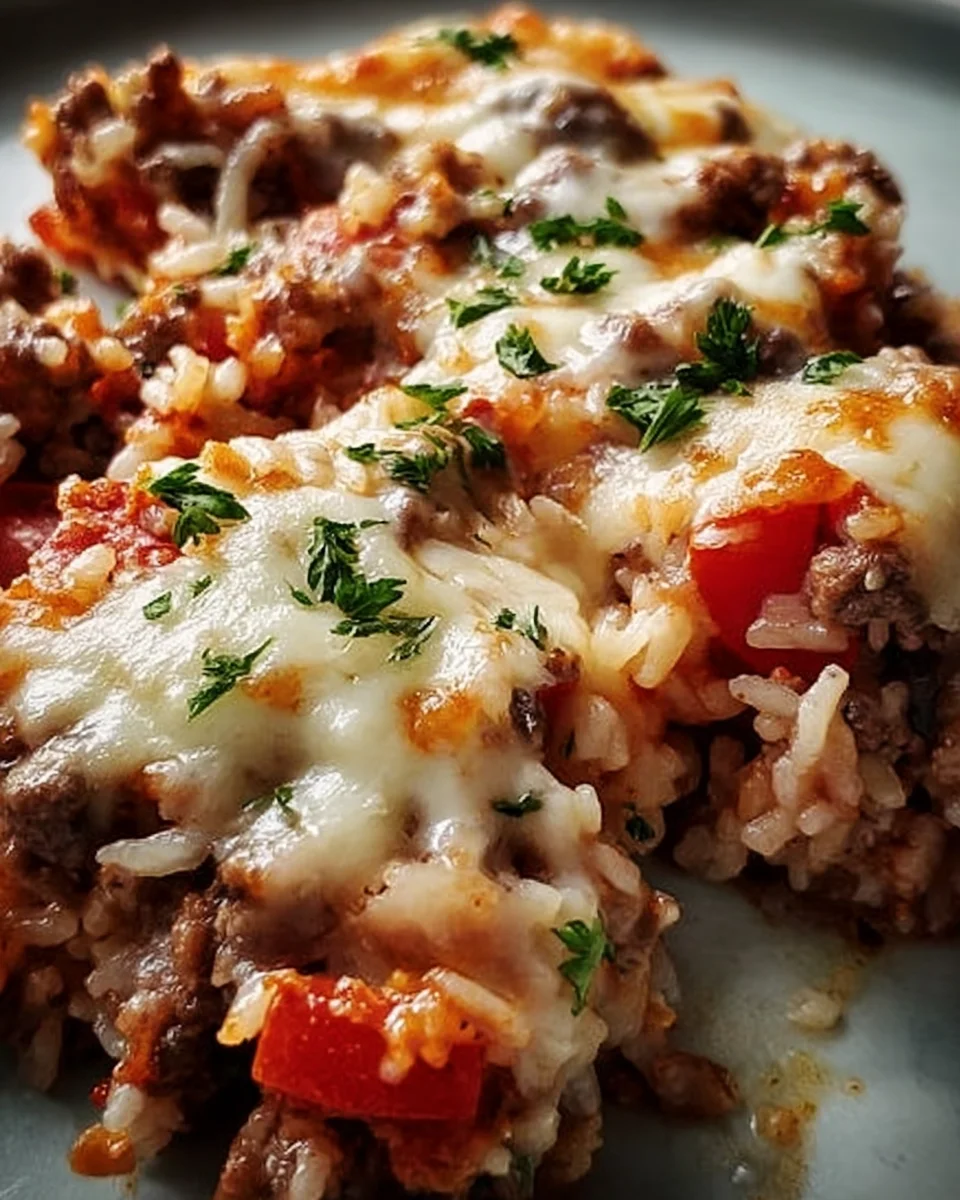 Cheesy Hamburger Rice Casserole