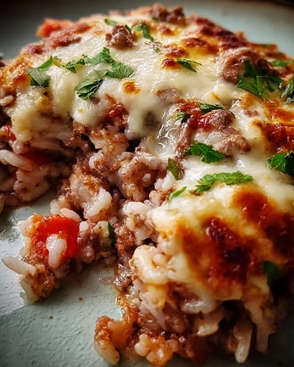 Cheesy Hamburger Rice Casserole 16 Cheesy