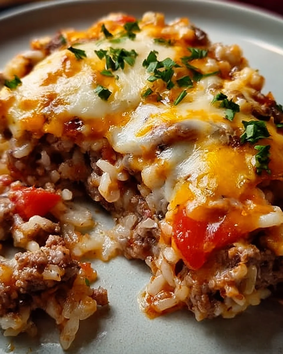 Cheesy Hamburger Rice Casserole 17 Cheesy