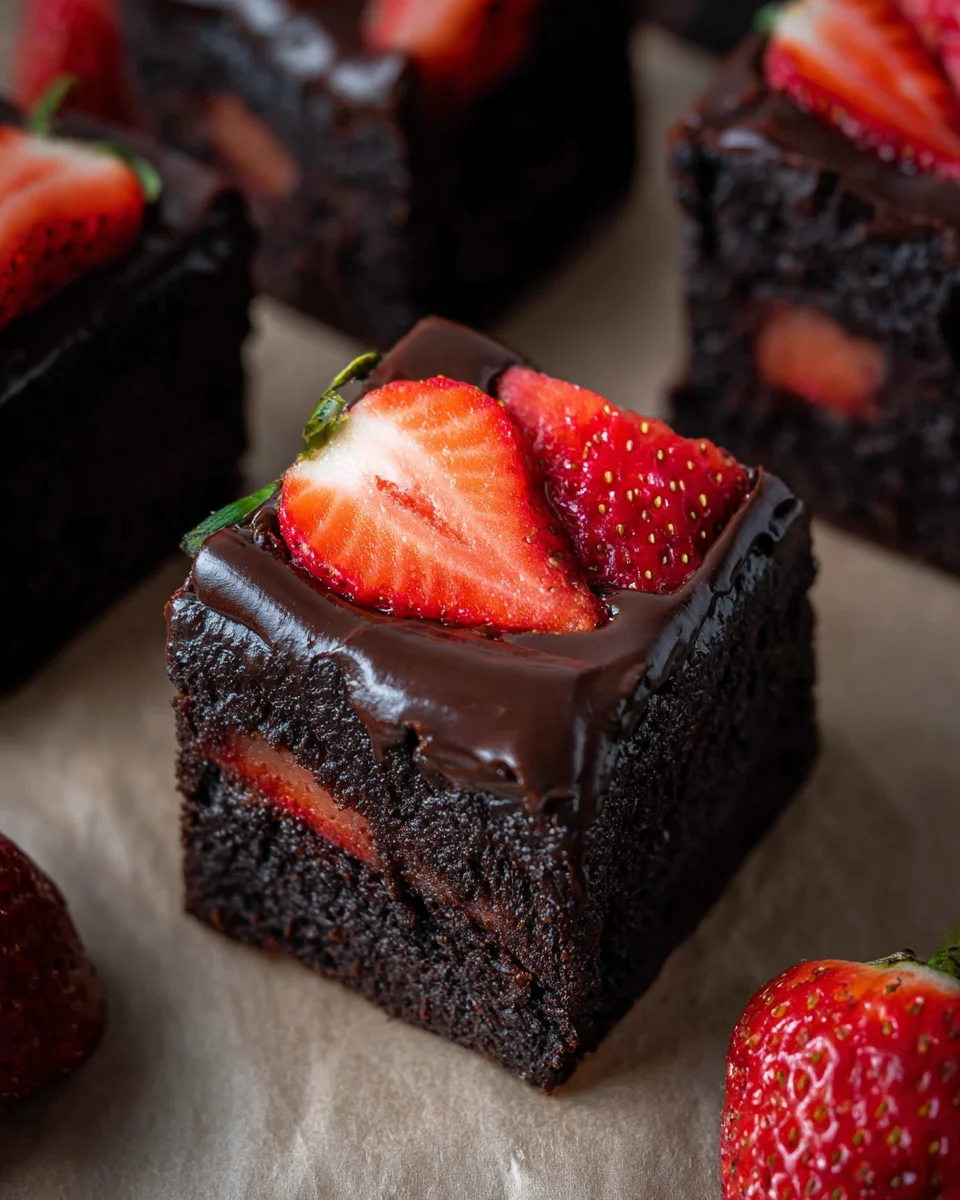 Chocolate Covered Strawberry Brownies