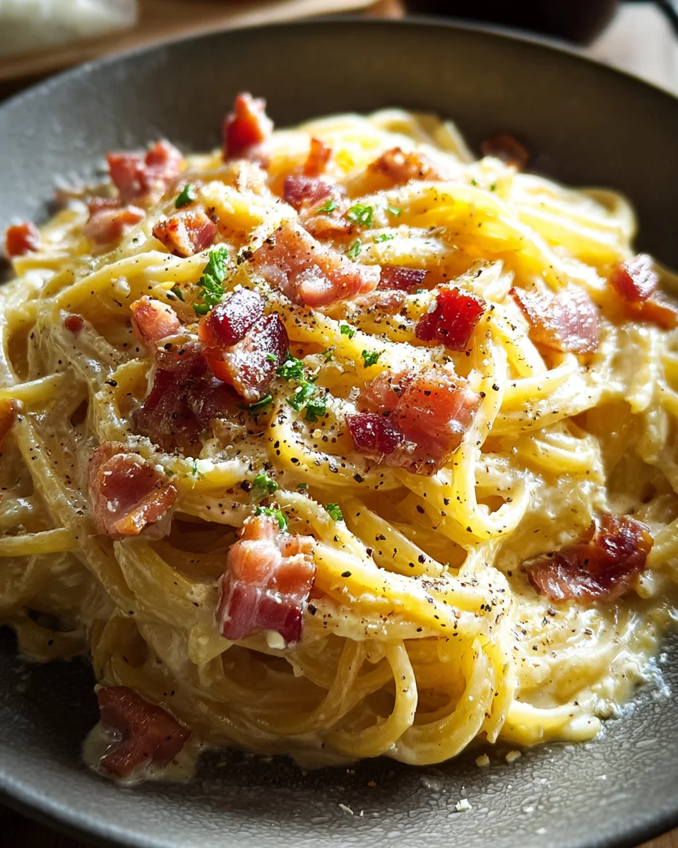 Easy Creamy Carbonara Pasta