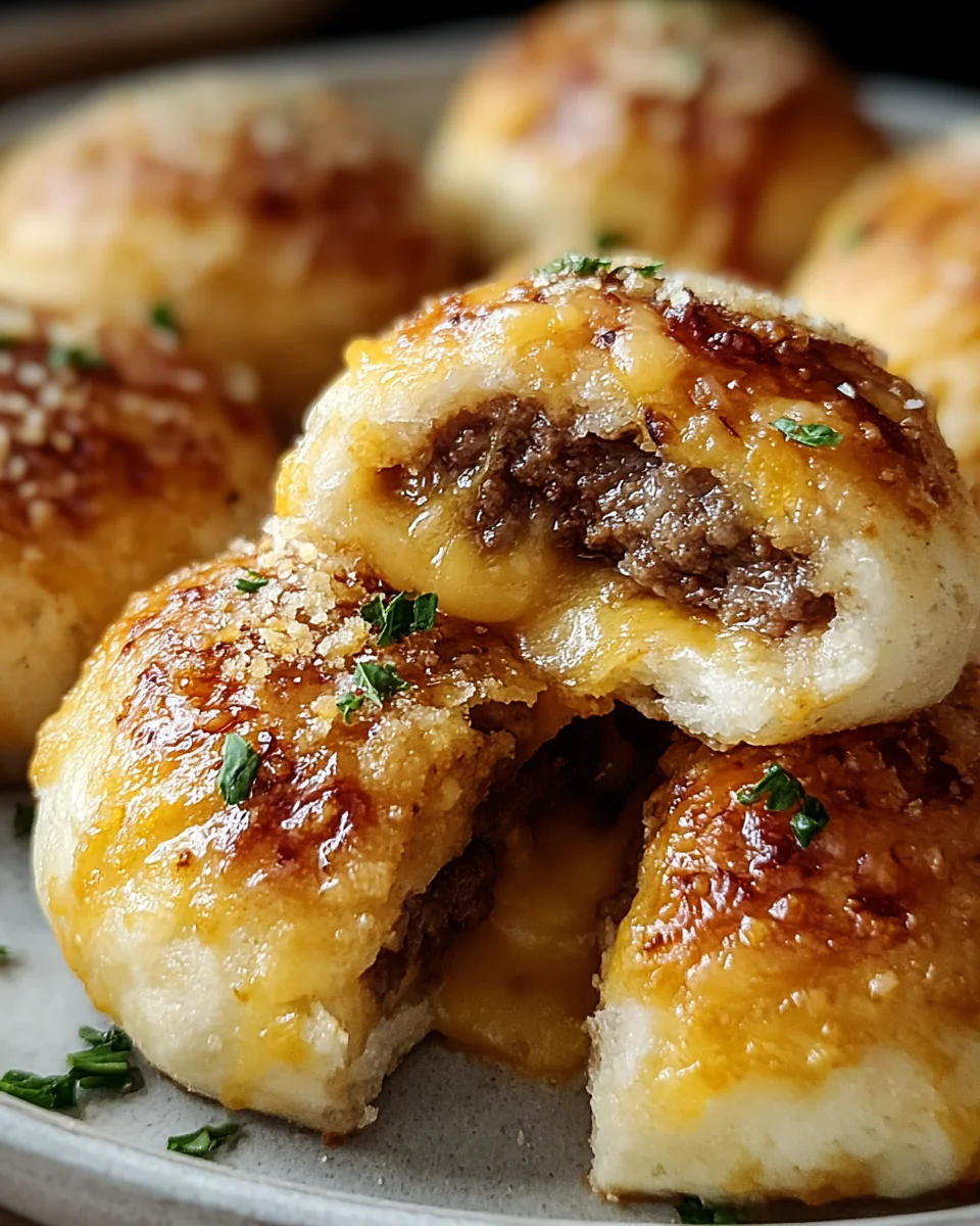 Garlic Parmesan Cheeseburger Bombs Recipe