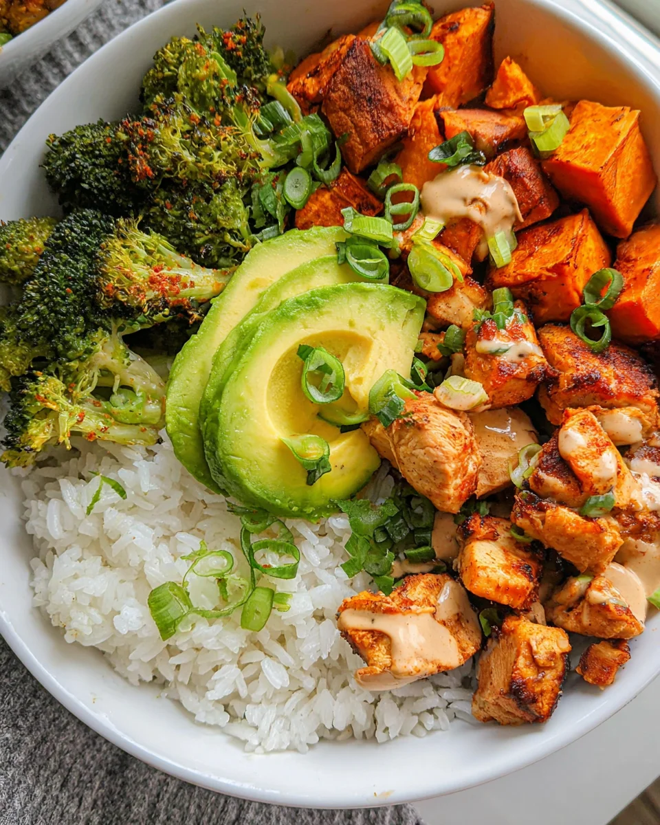 Healthy Chicken & Sweet Potato Rice Bowl