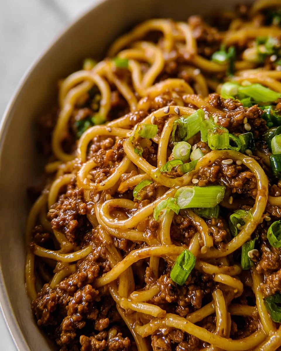 Mongolian Ground Beef Noodles