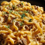 One-Pot Creamy Beef and Garlic Butter Pasta