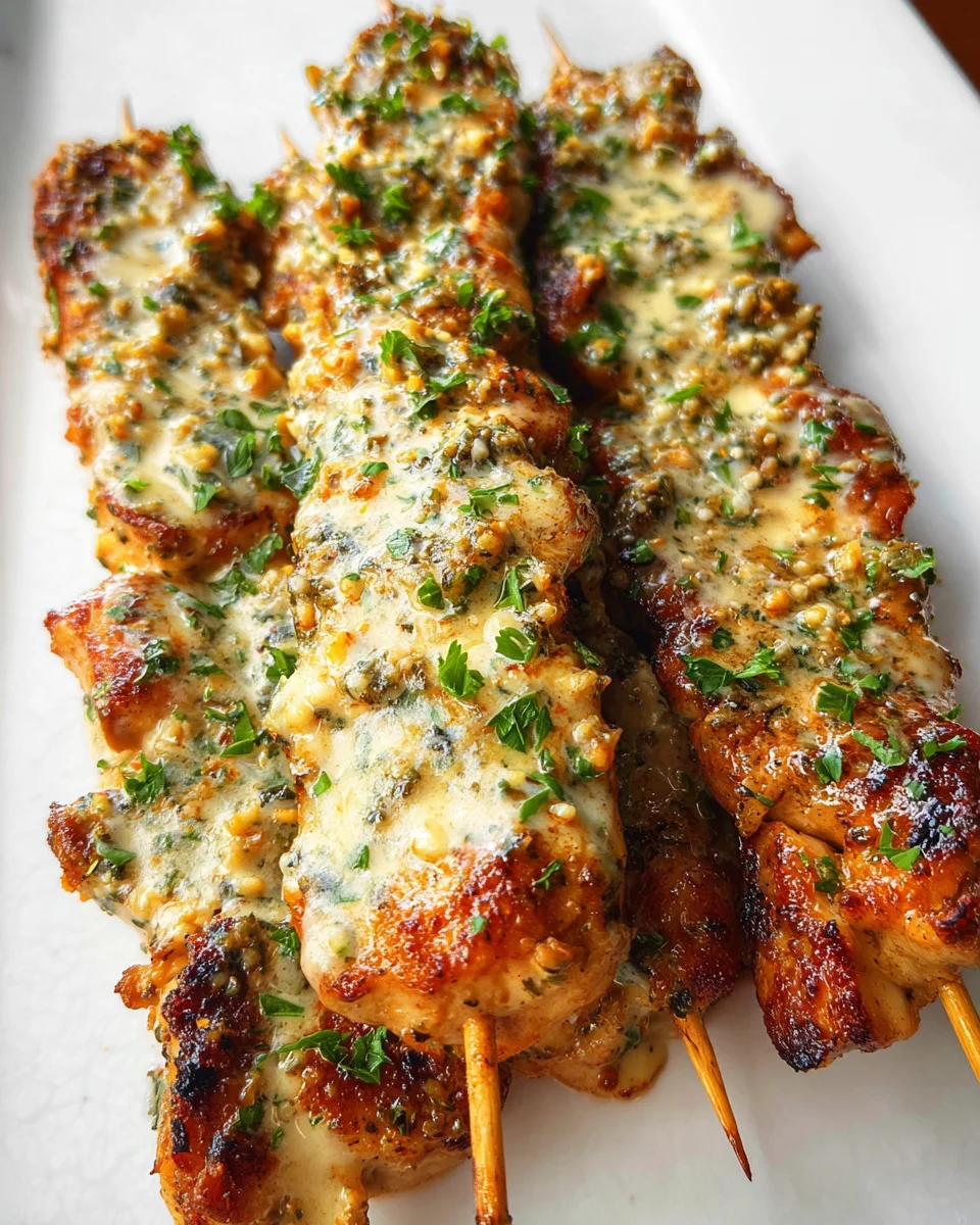 Ranch Garlic Parmesan Chicken Skewers