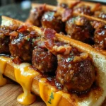 Bourbon BBQ Bacon Cheeseburger Meatball Subs